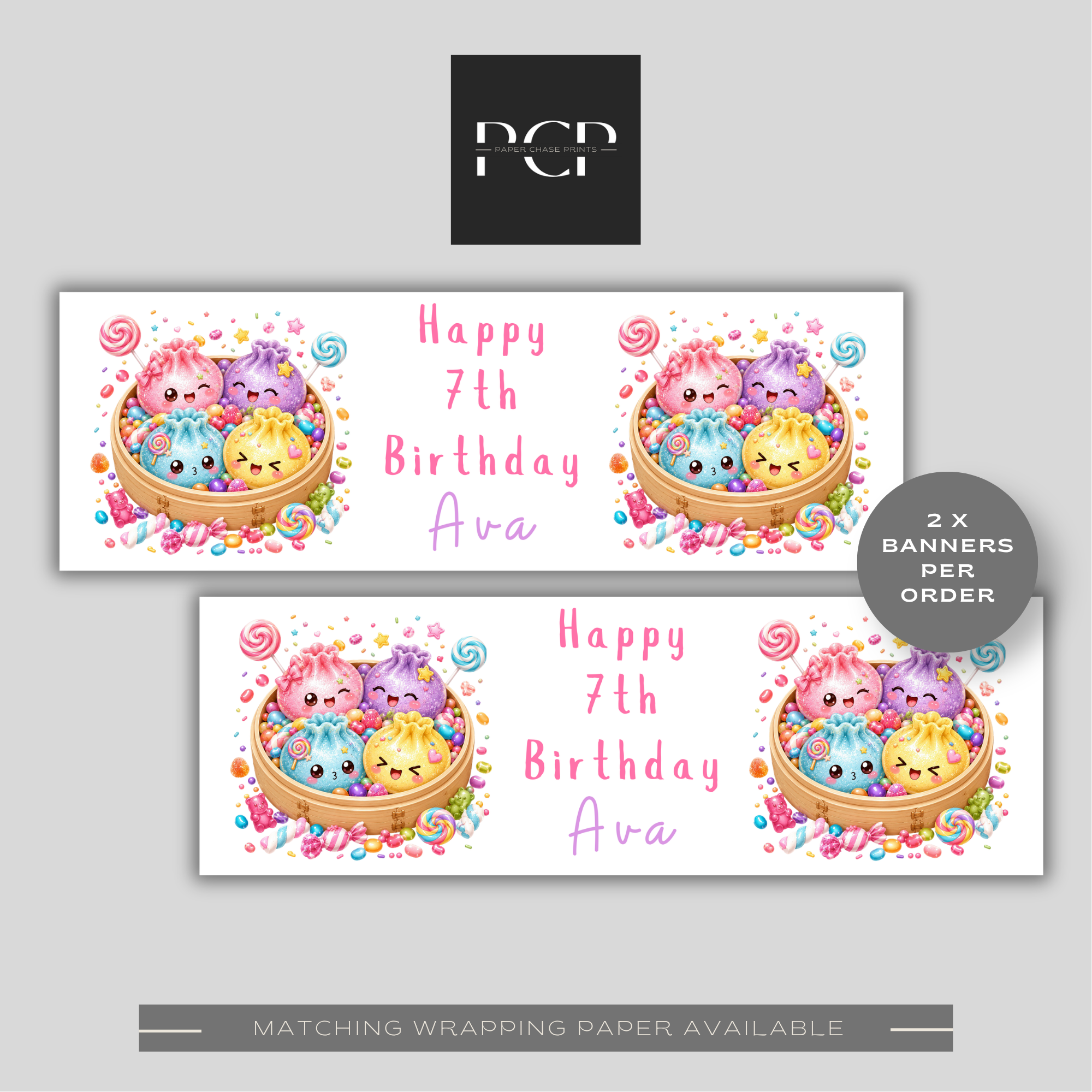 Dumpling Squishy Birthday Banner | Design 1
