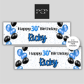 Black & Blue Balloon Birthday Banner
