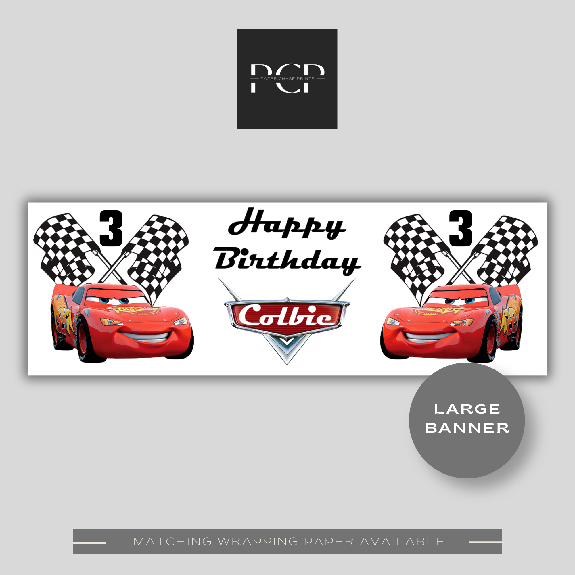 Lightning McQueen Birthday Banner