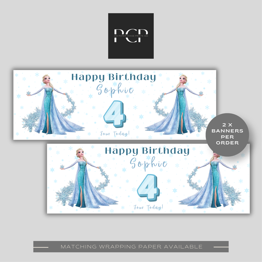 Frozen Elsa Birthday Banner