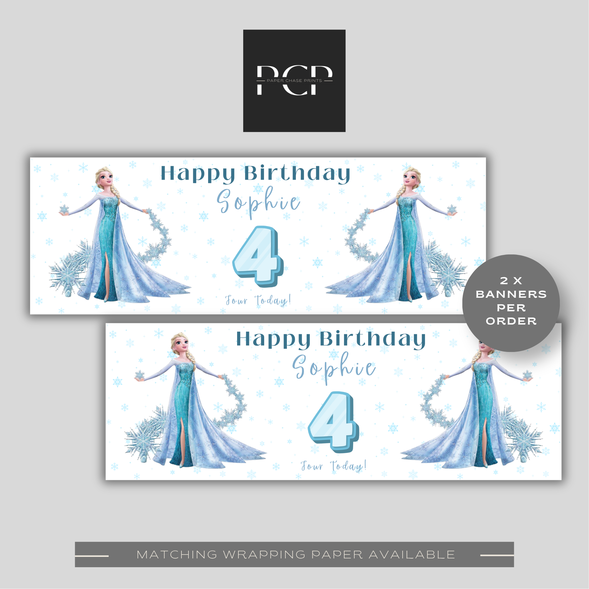 Frozen Elsa Birthday Banner