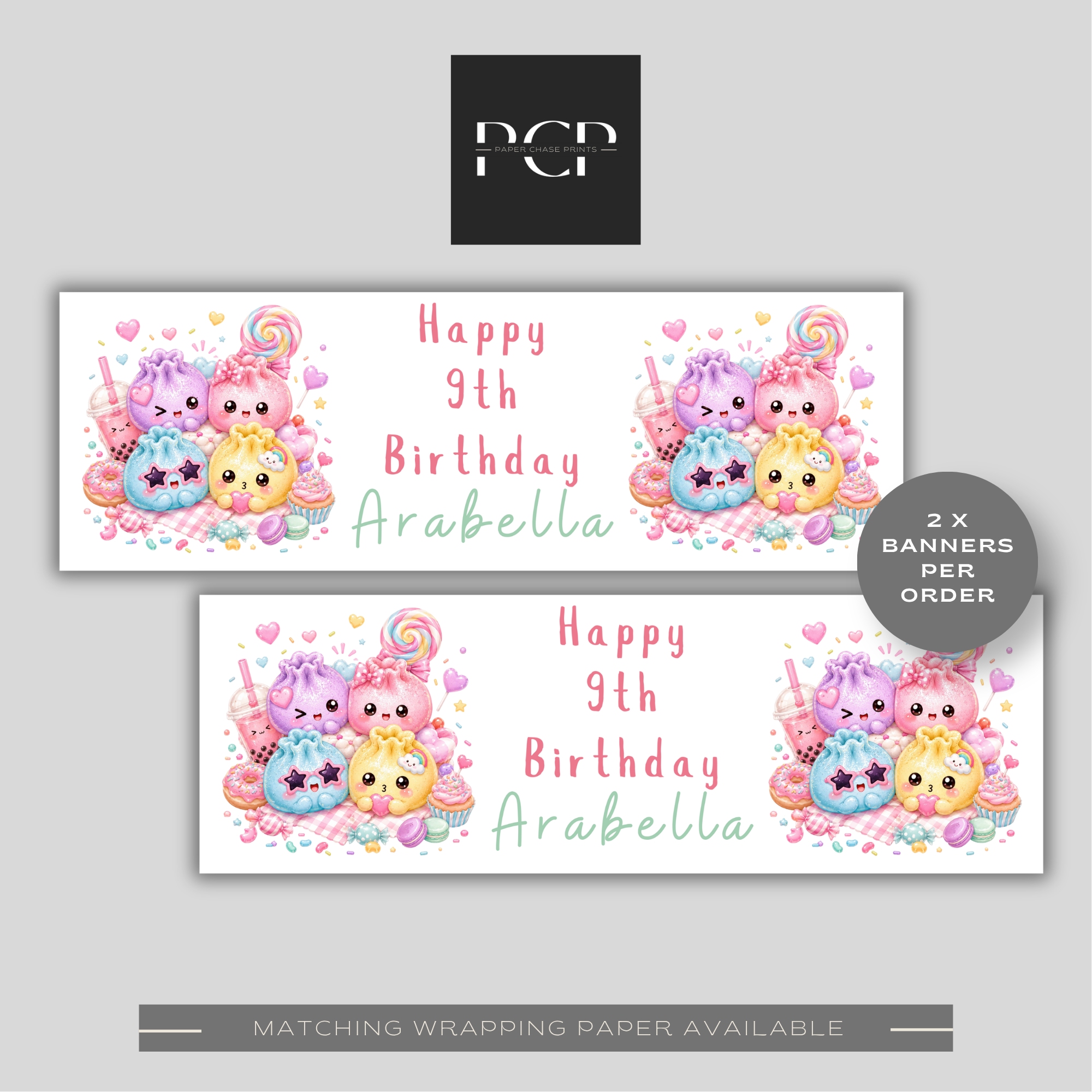 Dumpling Squishy Birthday Banner | Design 3