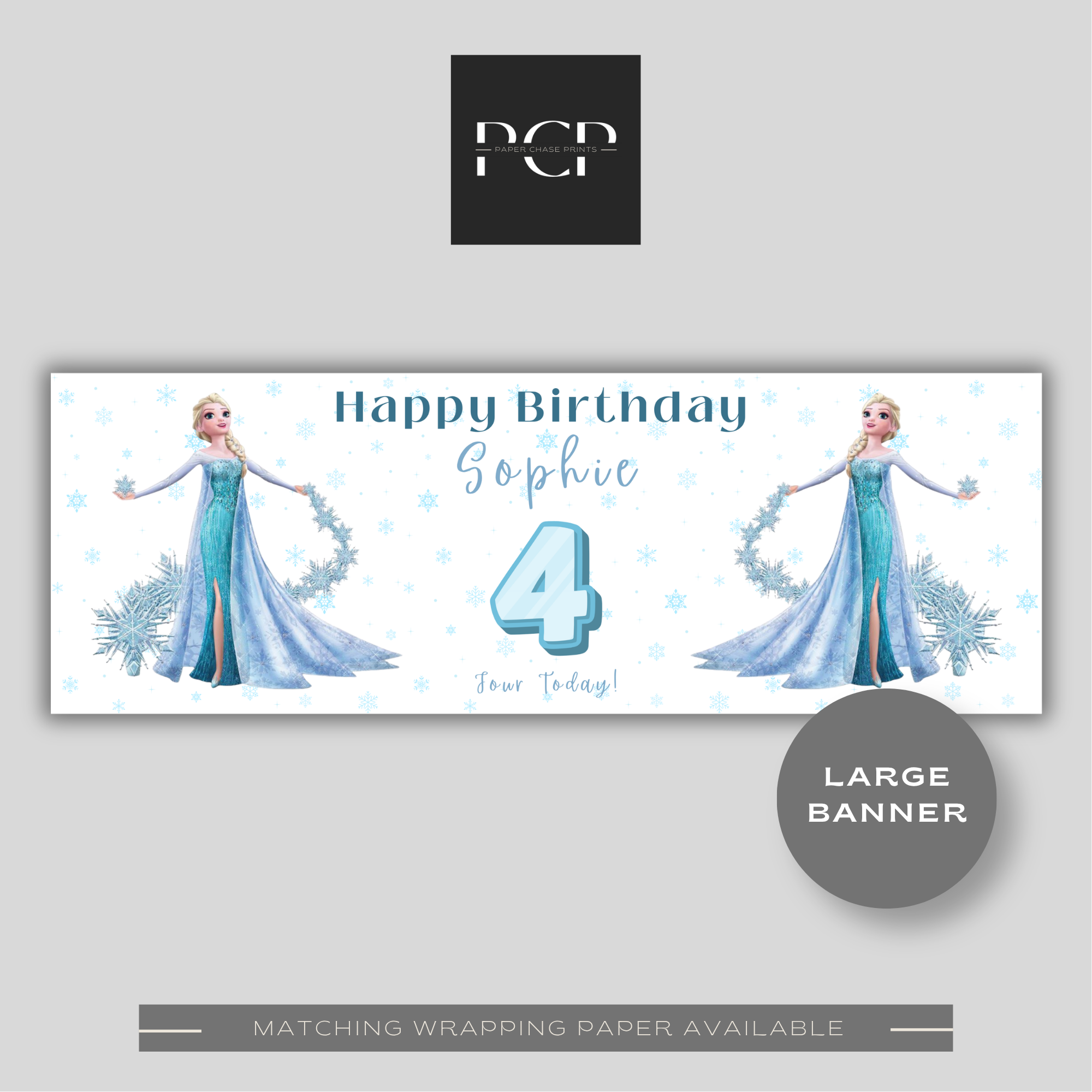 Frozen Elsa Birthday Banner
