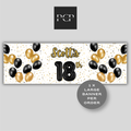 Black & Gold Balloon Birthday Banner