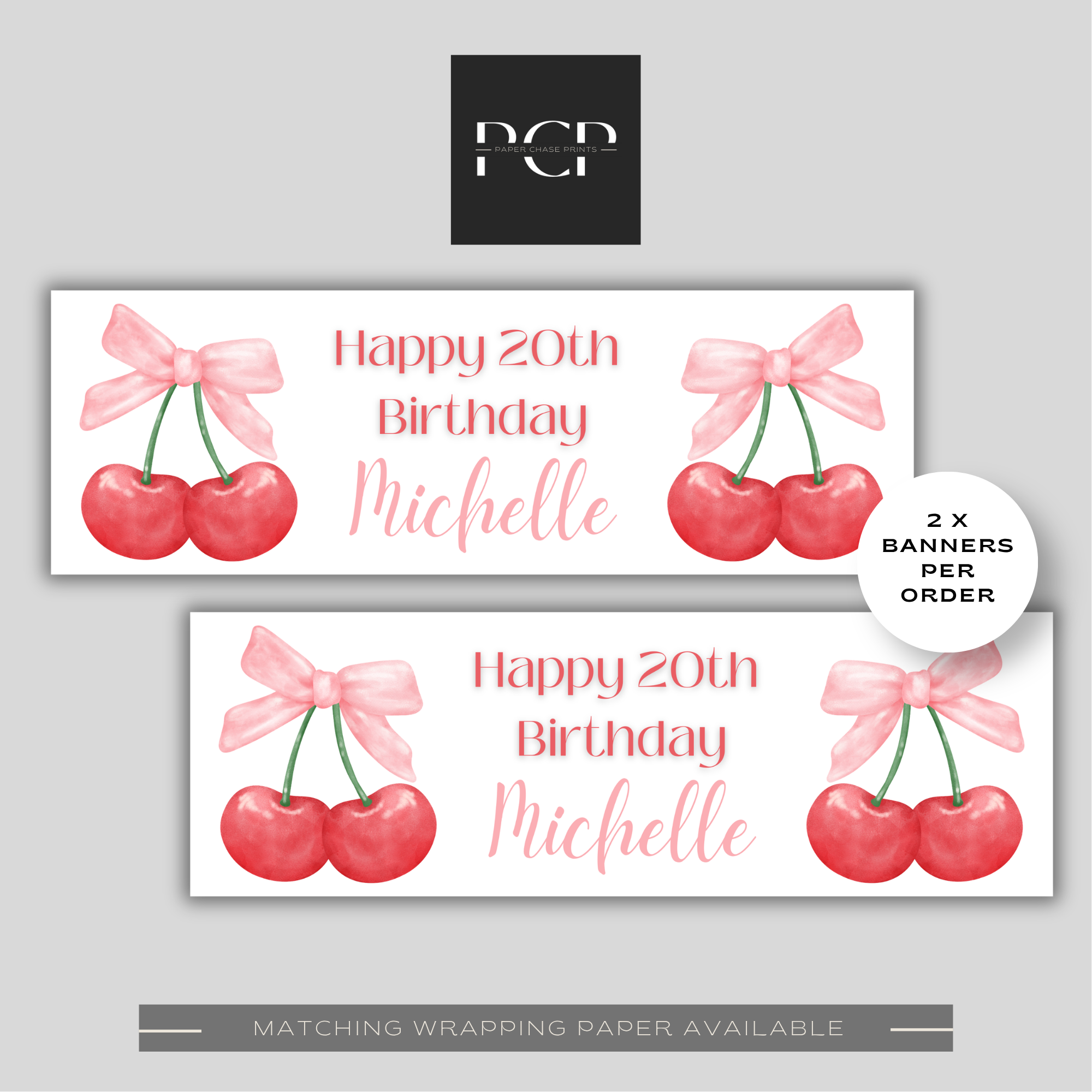 Cherry Birthday Banner