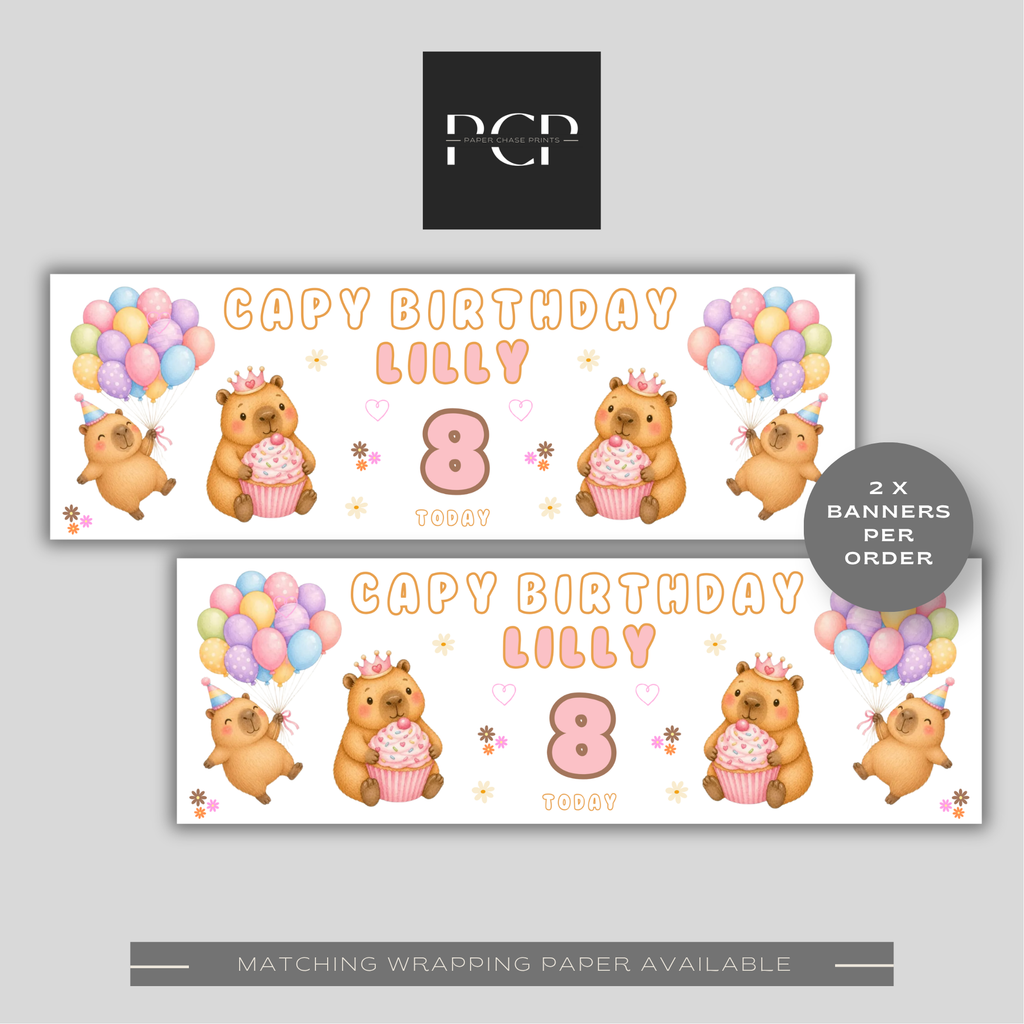 Capybara Birthday Banner