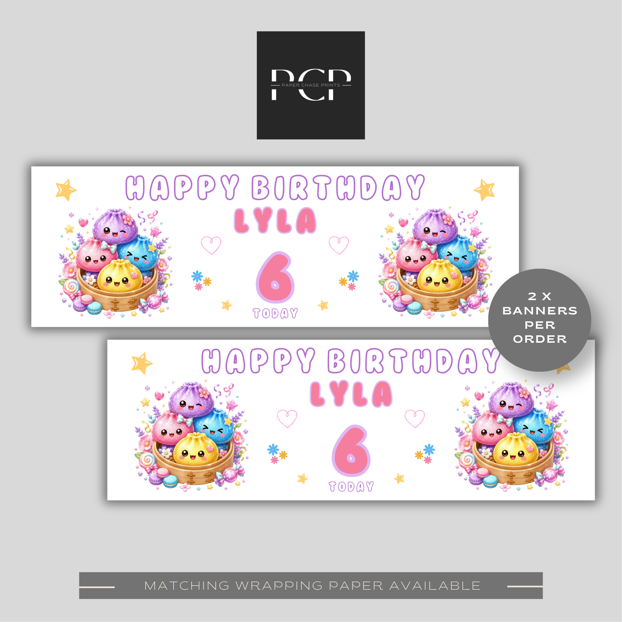 Dumpling Squishy Birthday Banner