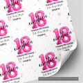 18th Birthday Pink Balloon Wrapping Paper