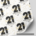 21st Birthday Black & Gold Balloon Wrapping Paper