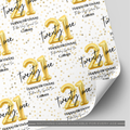 21st Birthday Gold Balloon Wrapping Paper