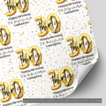 30th Birthday Gold Balloon Wrapping Paper