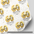 60th Birthday Gold Balloon Wrapping Paper