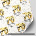 70th Birthday Gold Balloon Wrapping Paper