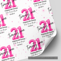 21st Birthday Pink Balloon Wrapping Paper