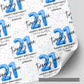 21st Birthday Blue Balloon Wrapping Paper