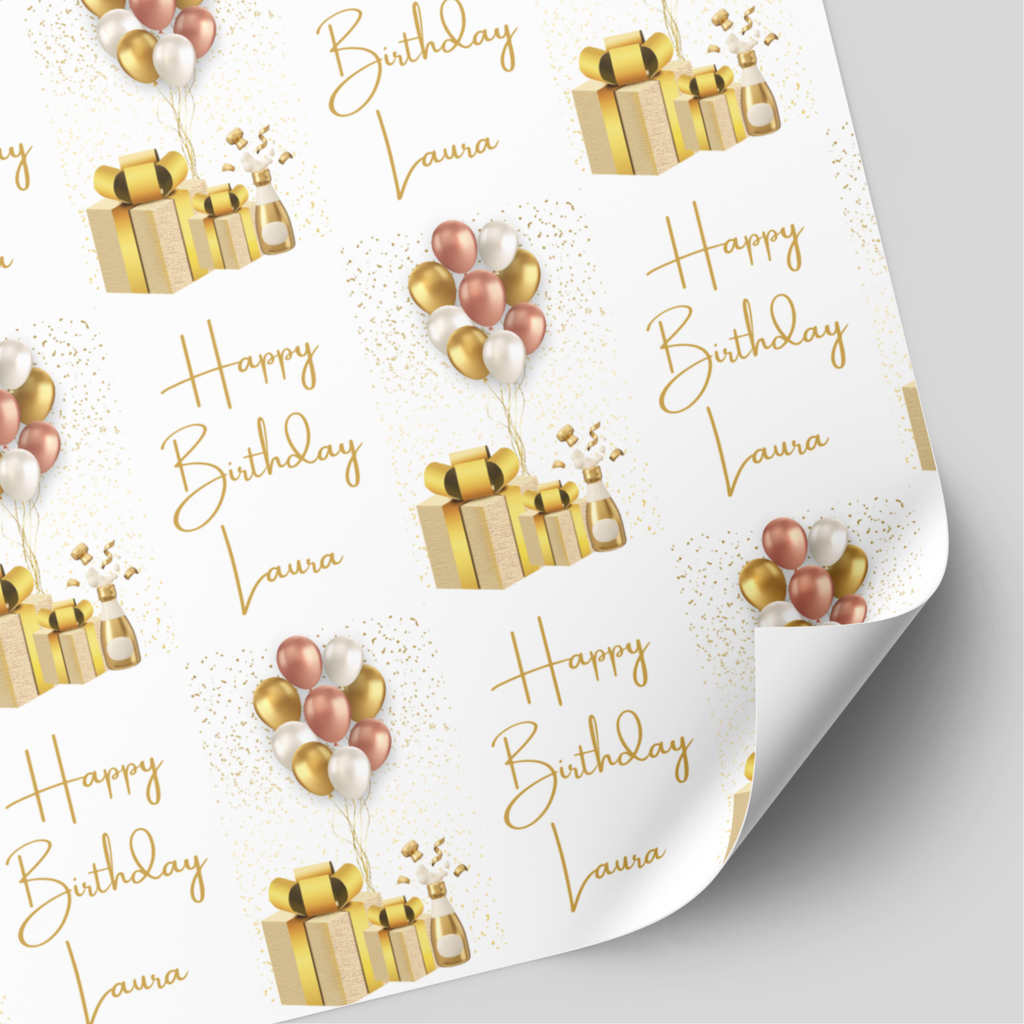 Birthday Balloon & Present Wrapping Paper