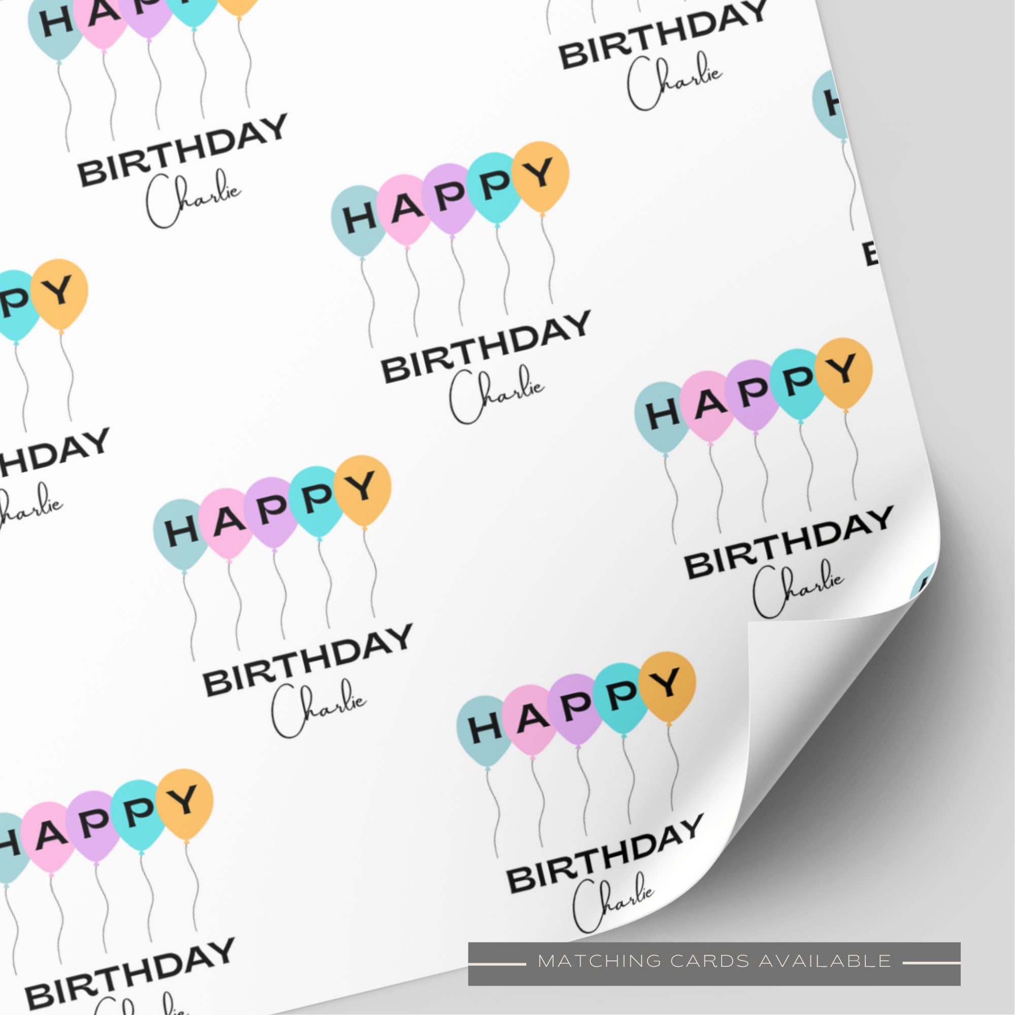 Balloon Happy Birthday Wrapping Paper