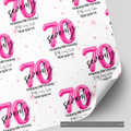 70th Birthday Pink Balloon Wrapping Paper