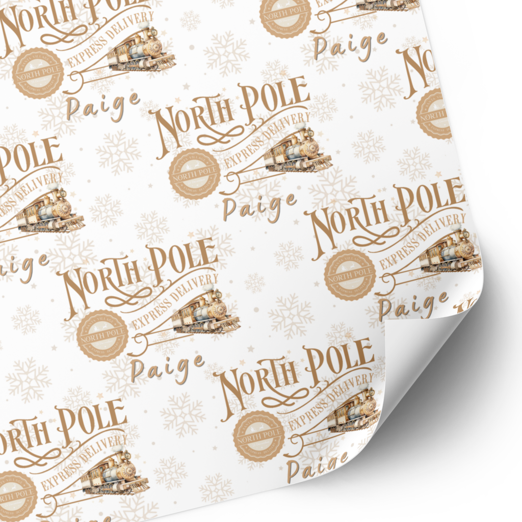 Personalised Christmas North Pole Wrapping Paper