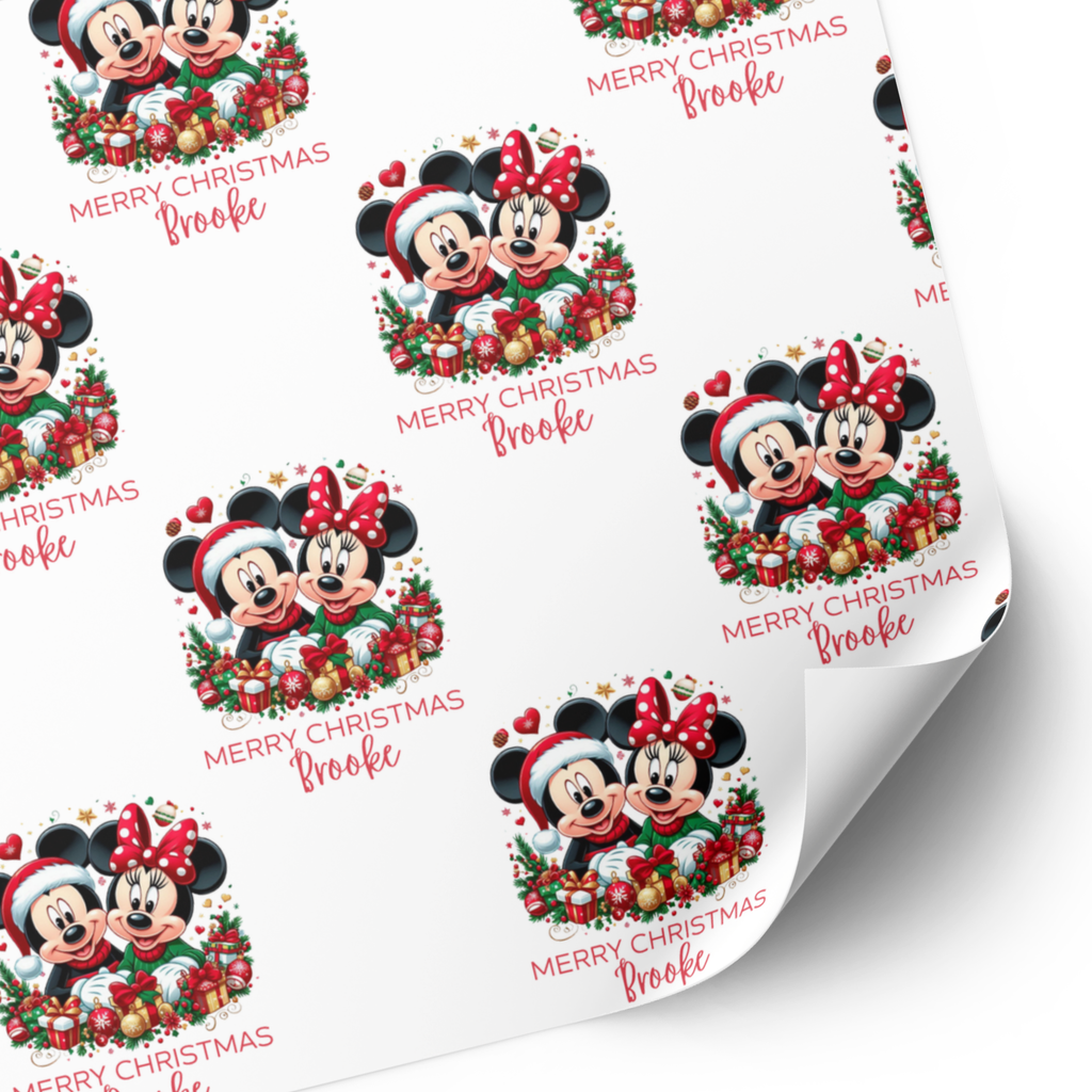 Mickey & Minnie Mouse Christmas Wrapping Paper