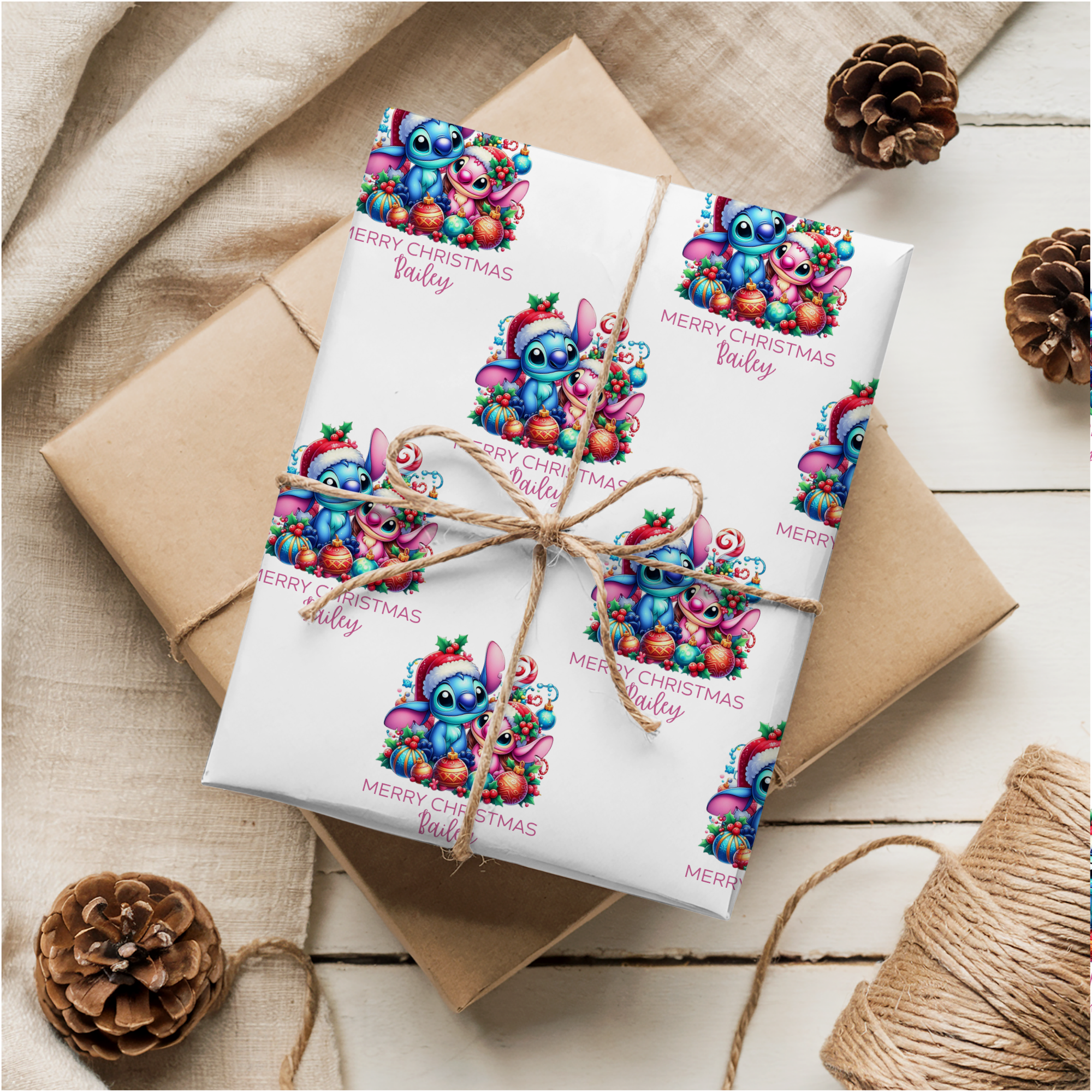 Stitch & Angel Christmas Wrapping Paper