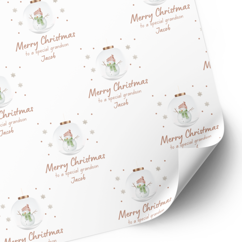 Snowman Bauble Christmas Wrapping Paper
