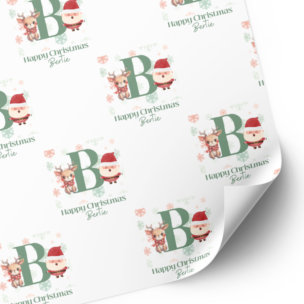 Initial Christmas Wrapping Paper | Green