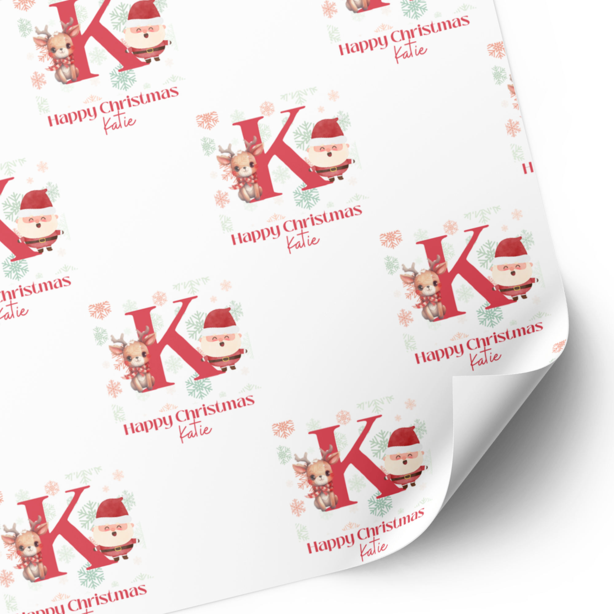 Initial Christmas Wrapping Paper | Red