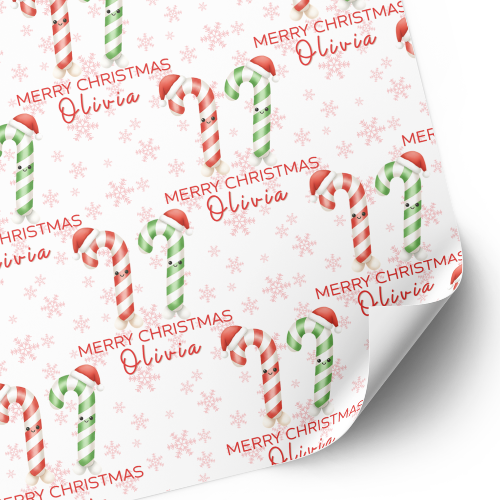Plushie Christmas Wrapping Paper | Candy Cane Gift Wrap