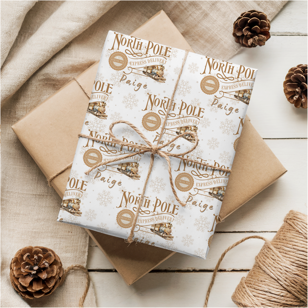 Personalised Christmas North Pole Wrapping Paper