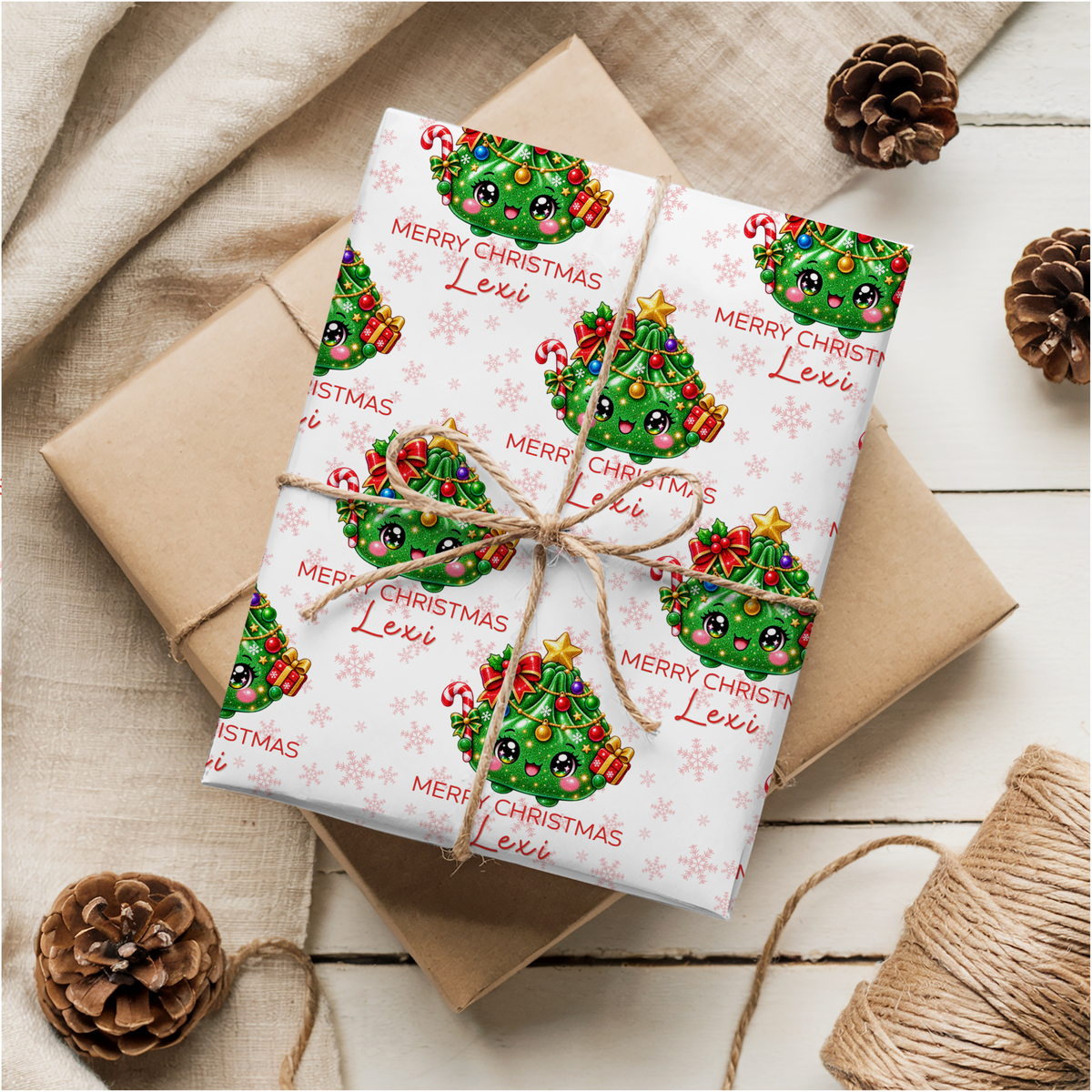 Dumpling Christmas Wrapping Paper | Christmas Tree Dumpling Gift Wrap