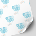 Baby Boy Blue Balloons Wrapping Paper