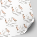 Floral Initial Wedding Day Wrapping Paper