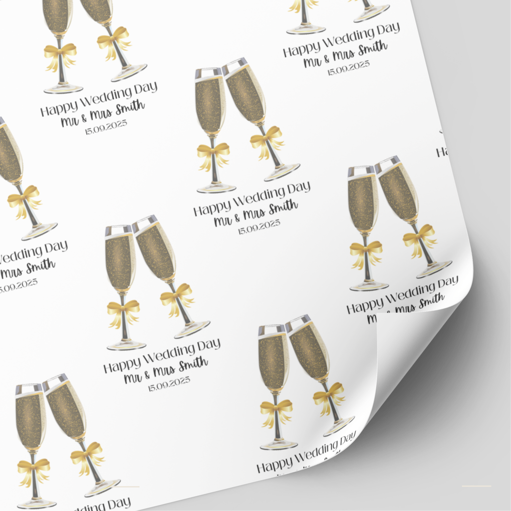 Champagne Wedding Day Wrapping Paper