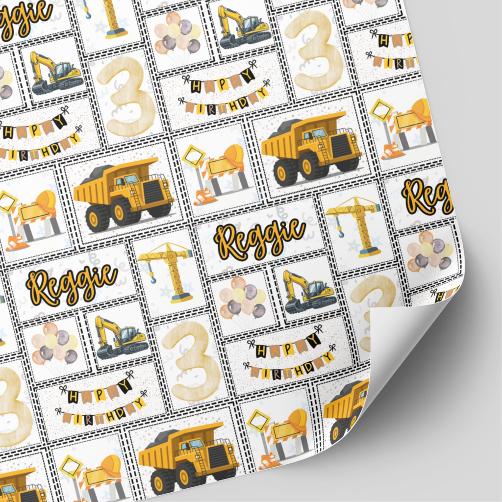 Construction / Digger Birthday Wrapping Paper