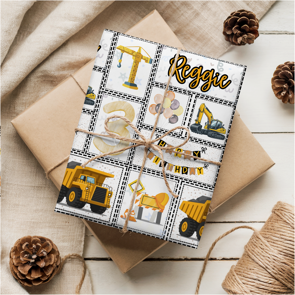 Construction / Digger Birthday Wrapping Paper