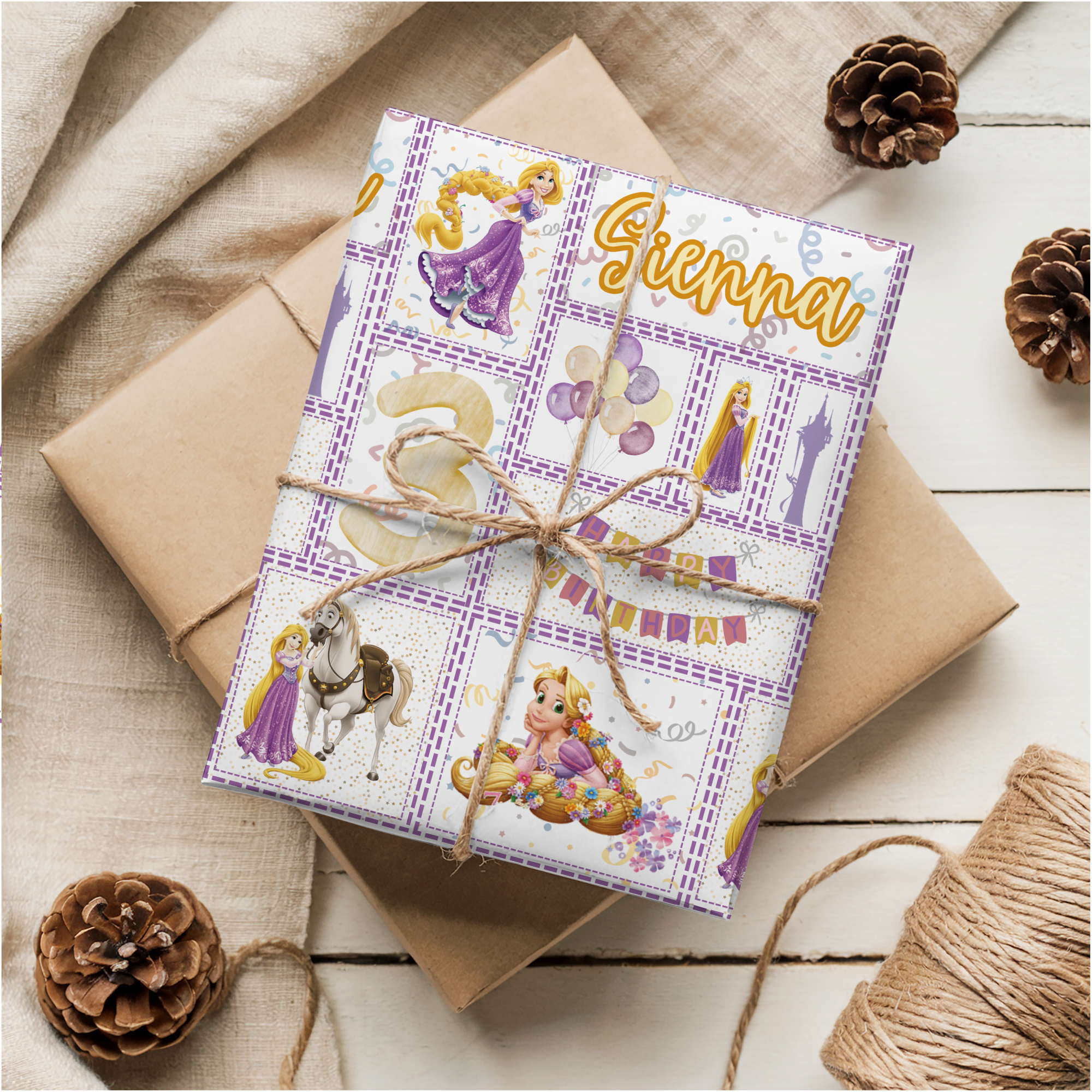 Rapunzel Birthday Wrapping Paper