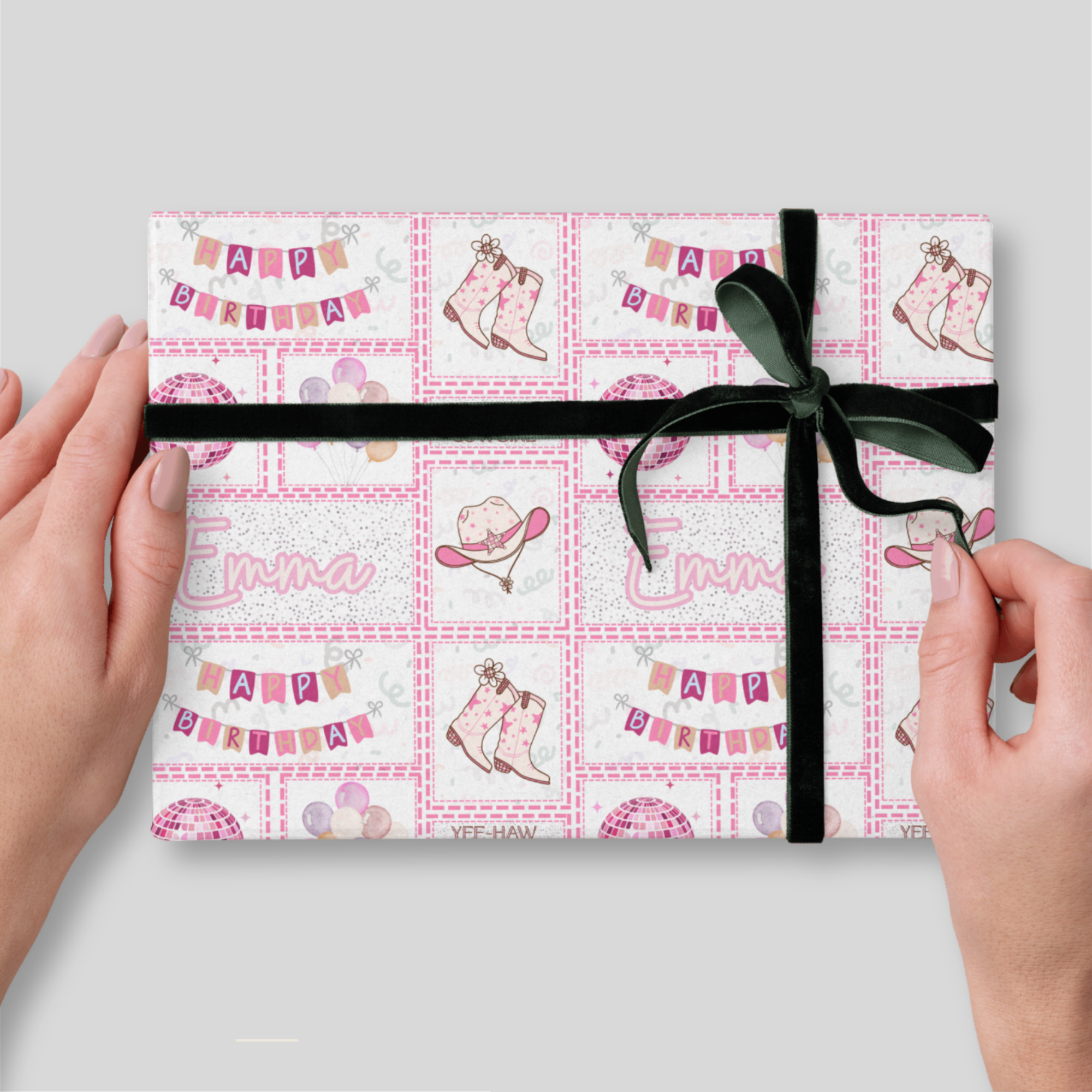 Cowgirl Birthday Wrapping Paper
