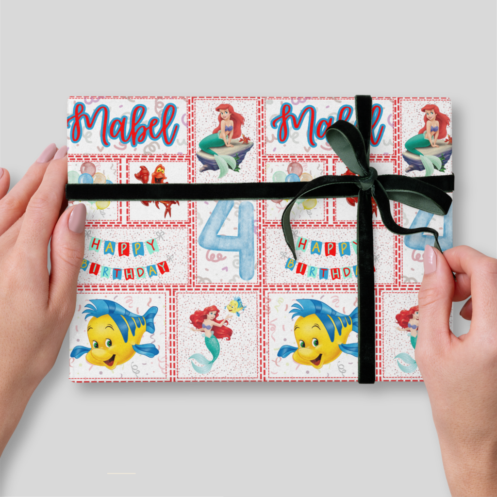 Little Mermaid Birthday Wrapping Paper