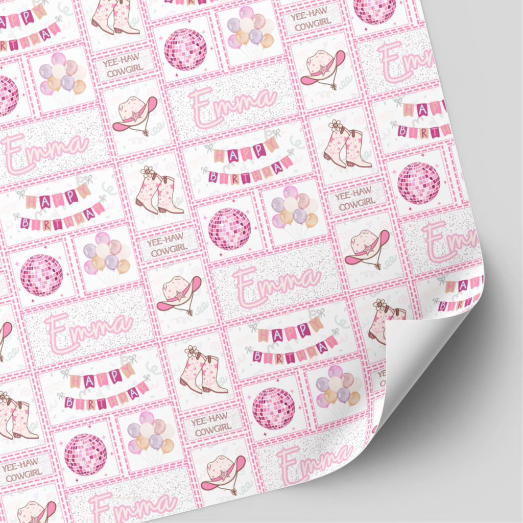 Cowgirl Birthday Wrapping Paper