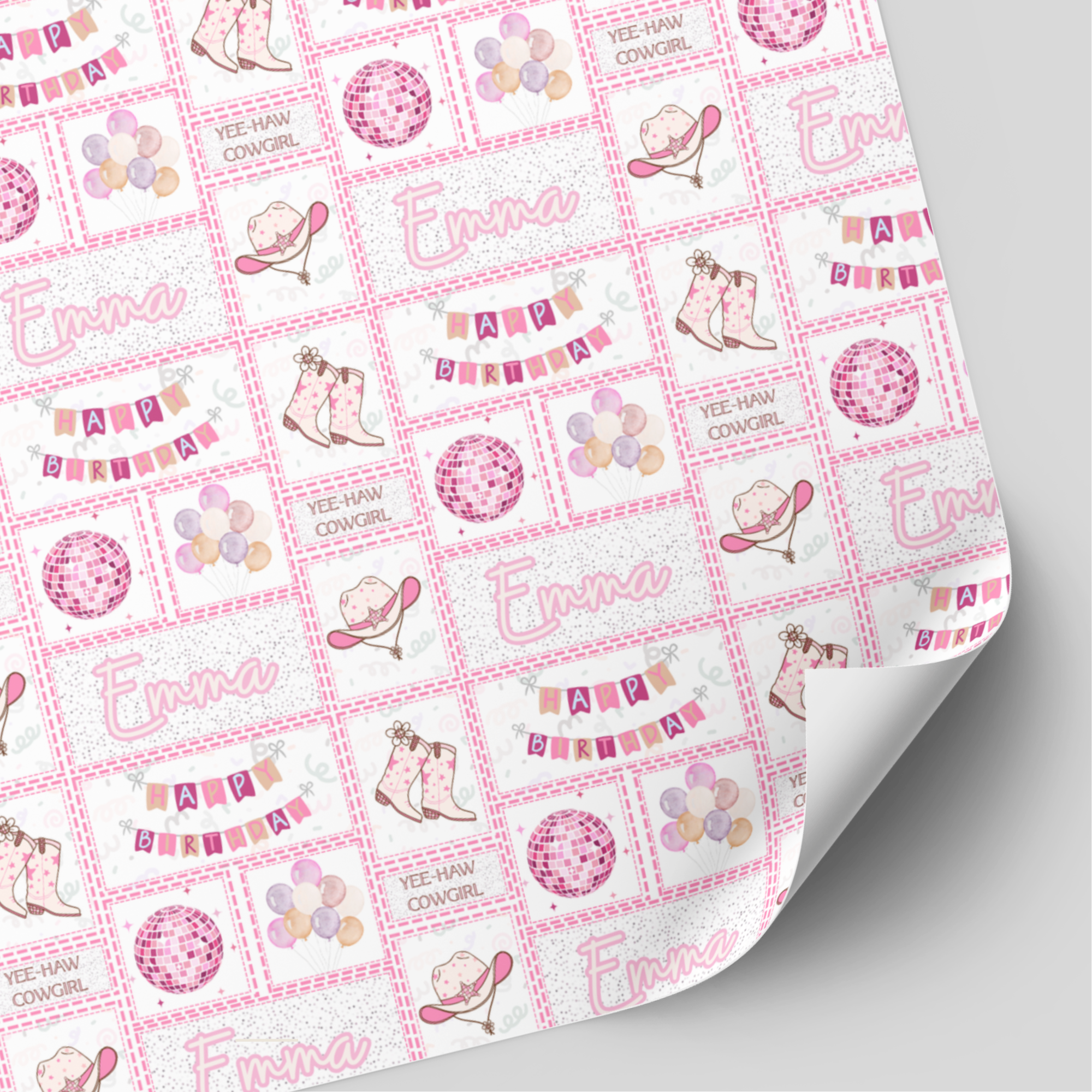Cowgirl Birthday Wrapping Paper