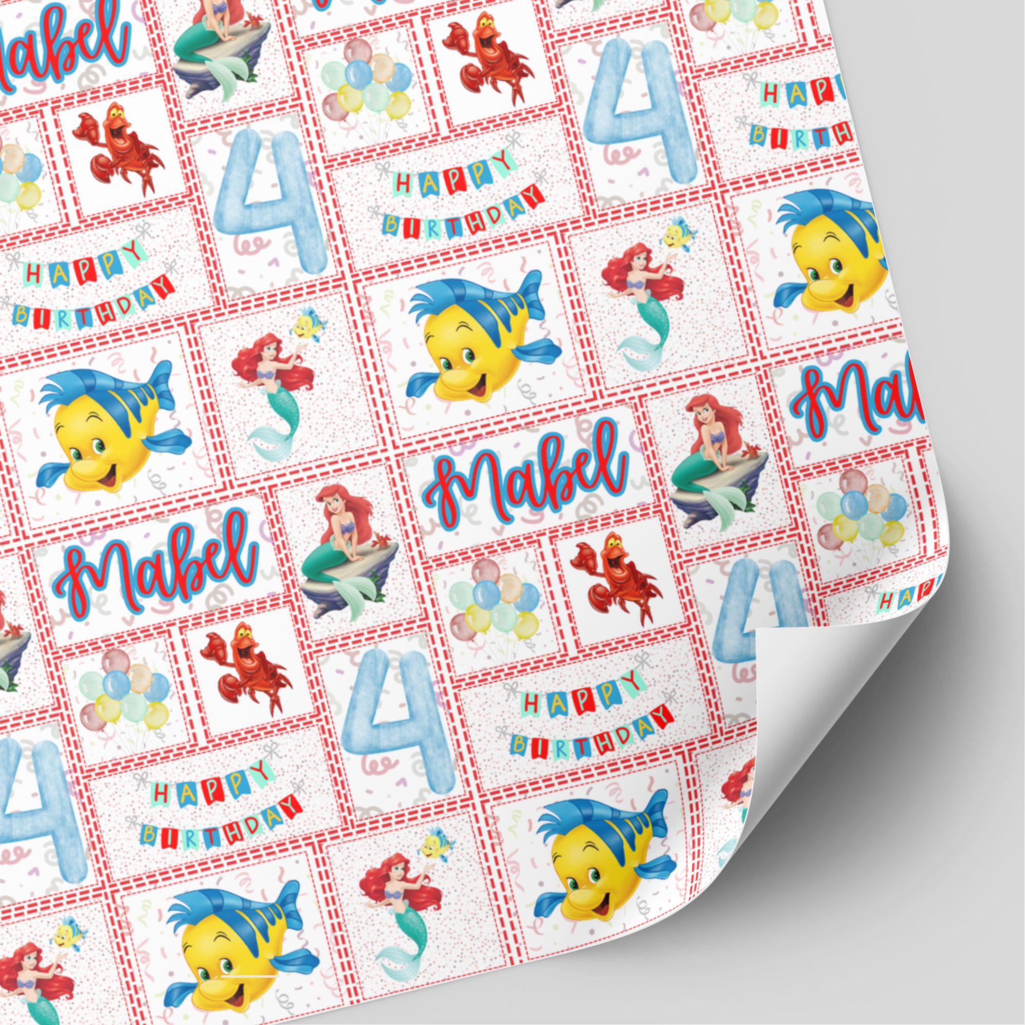 Little Mermaid Birthday Wrapping Paper