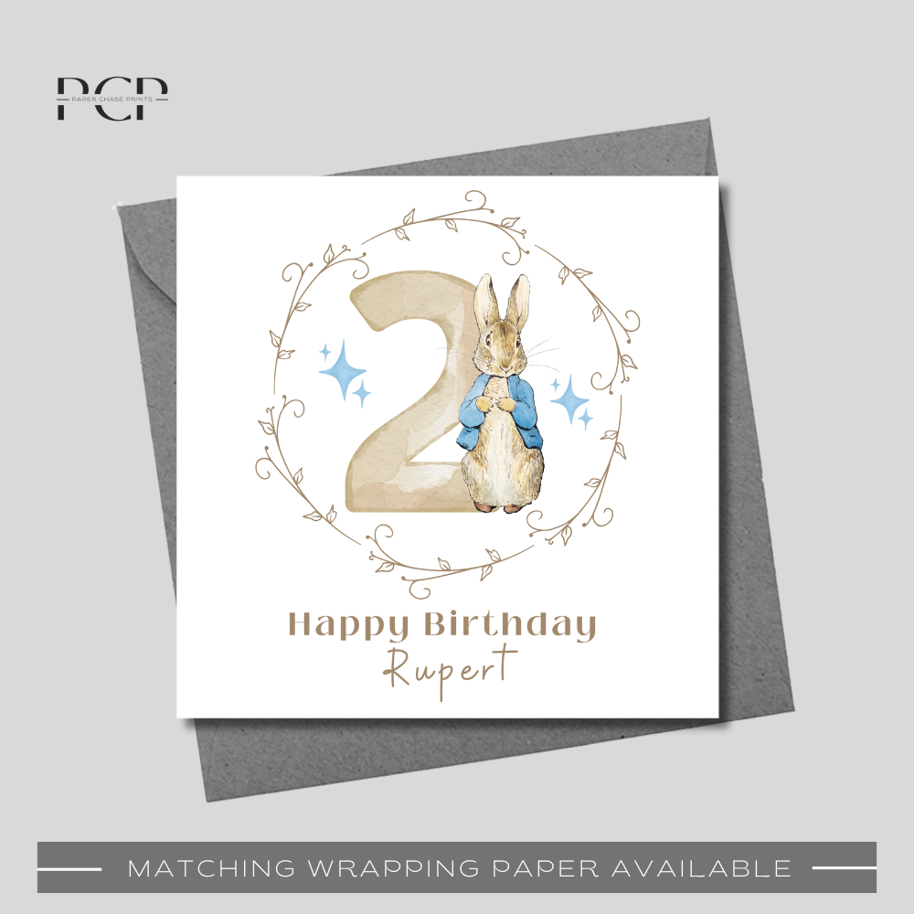 Peter Rabbit 2nd Birthday Card