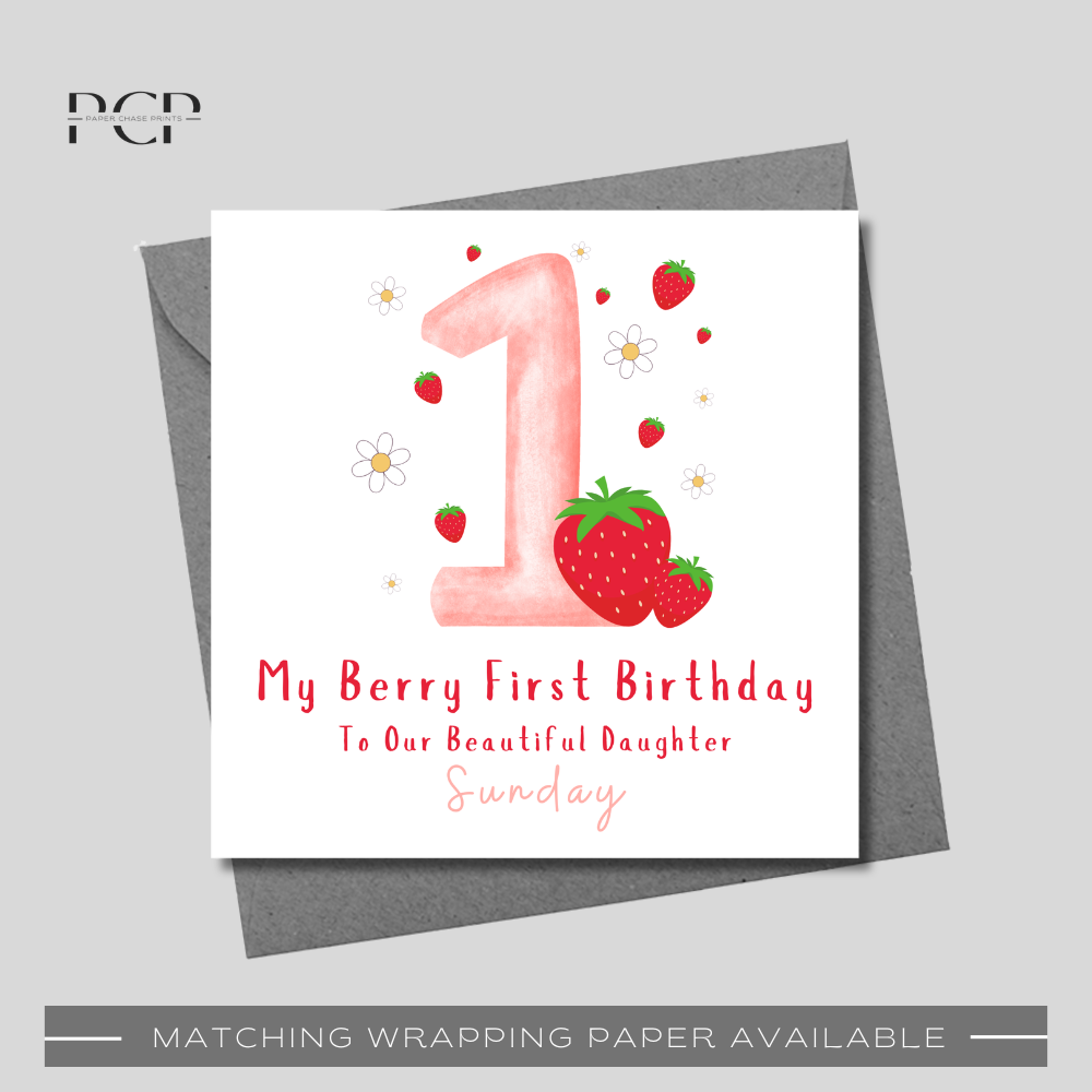 Berry 1st Birthday Card