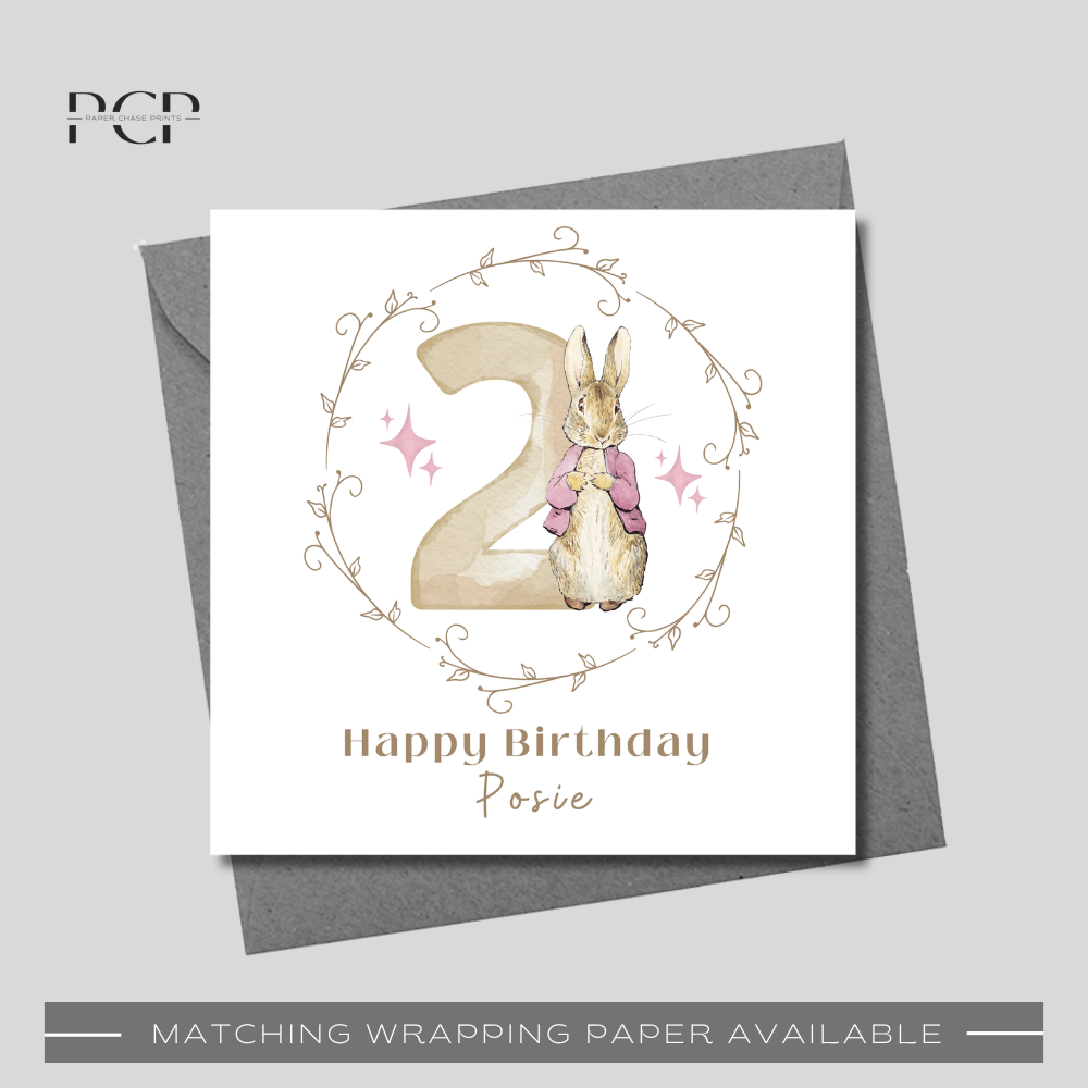 Flopsy Rabbit 2nd Birthday Card