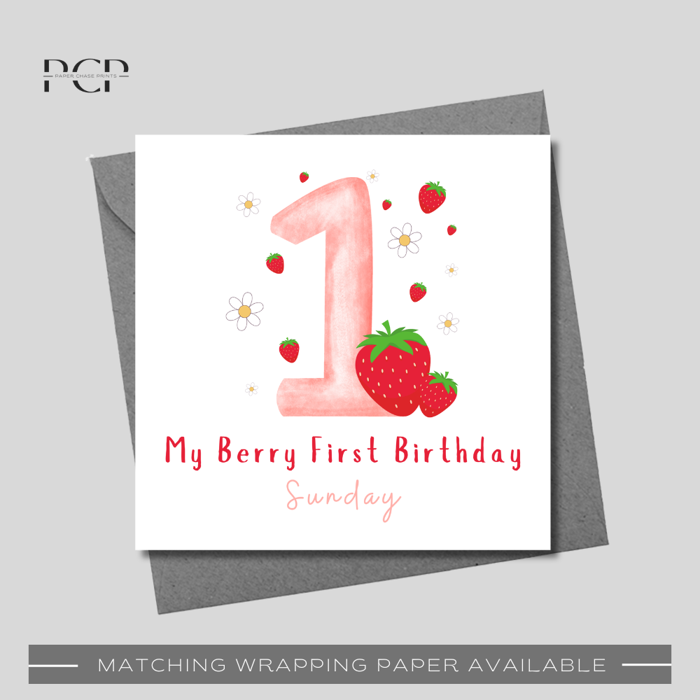 Berry 1st Birthday Card