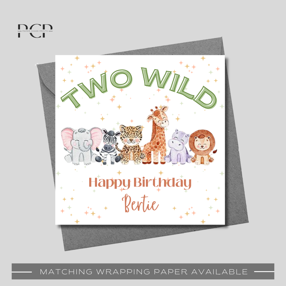 Two Wild Birthday Card