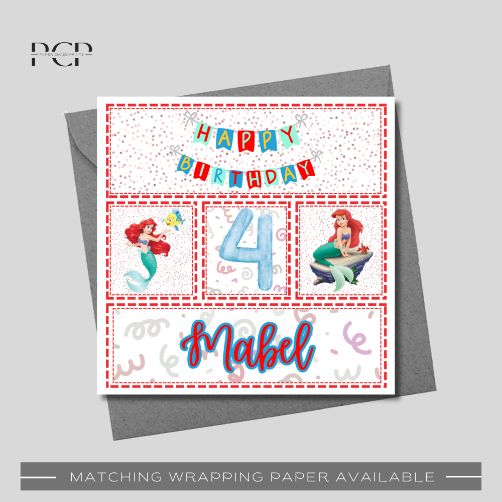 Little Mermaid Birthday Card