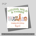 Young, Wild & Three Birthday Card