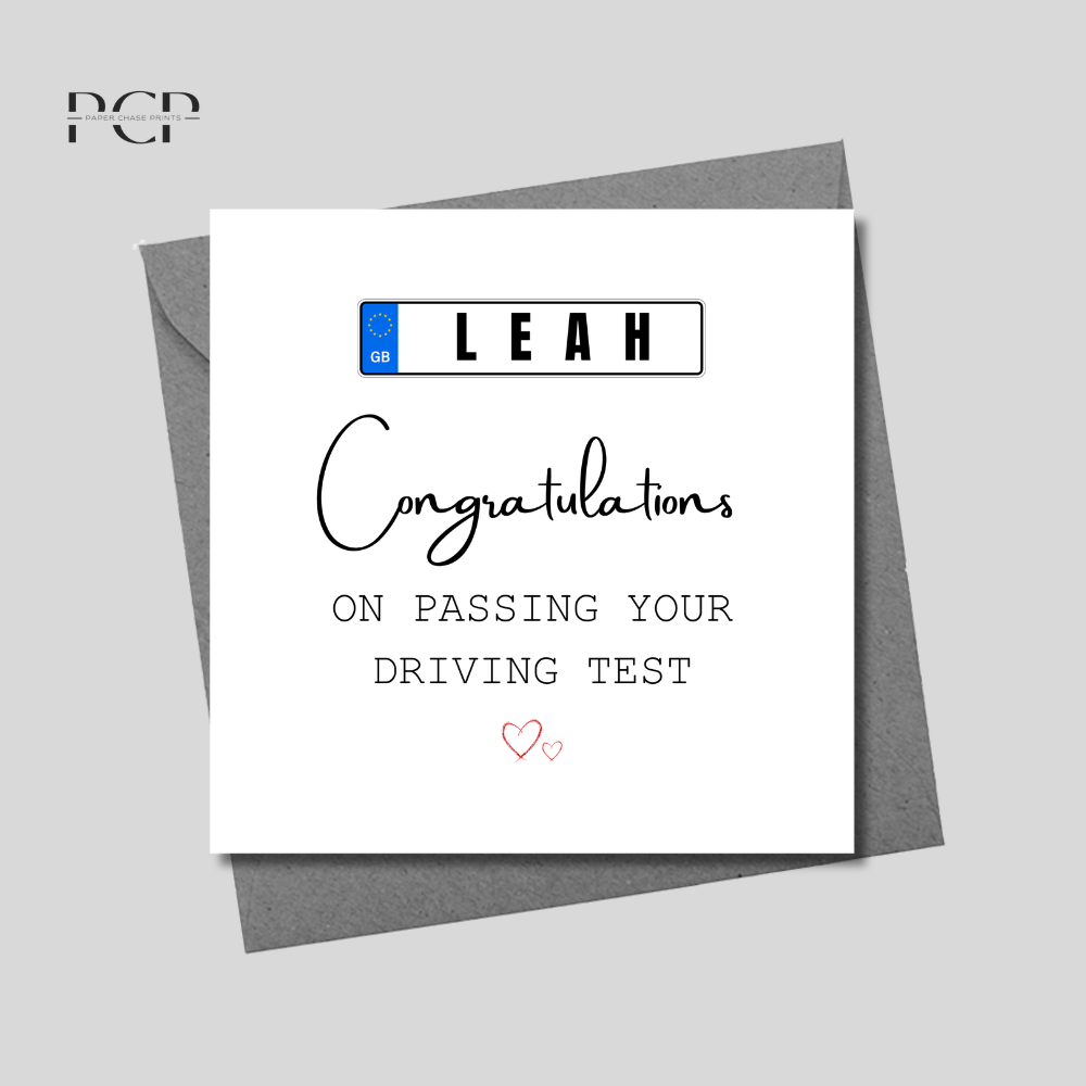Passed Driving Test Card | Congratulations Card | White